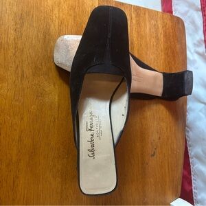 Salvatore Ferragamo Black Mules Sleek Modern Design